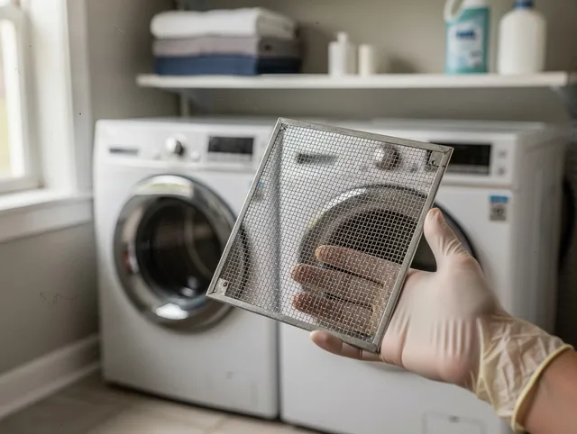 Rosemead Dryer Vent Cleaning specialist performing detailed lint trap cleaning service in Rosemead